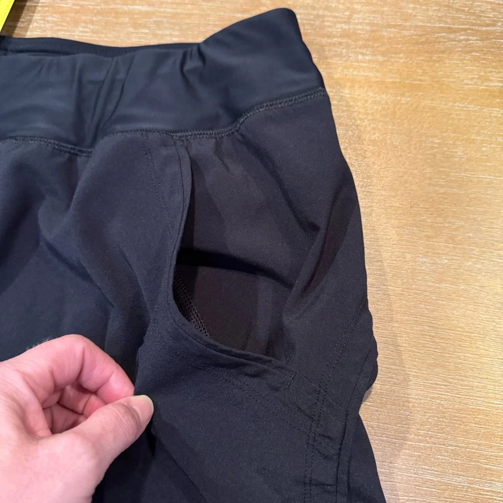 Lands End Womens Athleisure Pants High Rise Wide Leg Full Length Blk Pockets 1X‎ - Picture 7 of 12